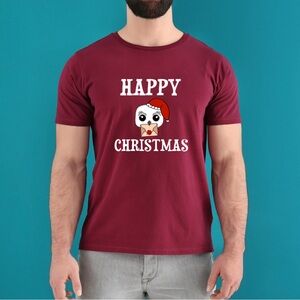TShirt Men’s Women’s Holiday Happy Christmas Harry Potter Hedwig with Santa Hat